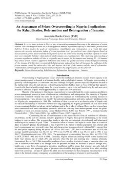 An Assessment of Prison Overcrowding in Nigeria