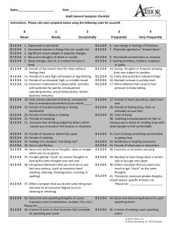 Adult Check list Adult General Symptom Checklist