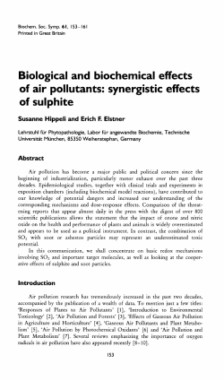 Biological and biochemical effects of air pollutants: synergistic