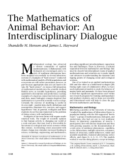 The Mathematics of Animal Behavior: An Interdisciplinary Dialogue