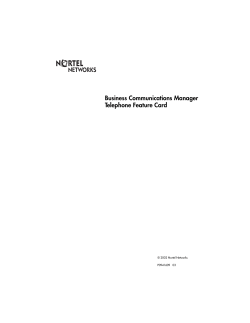 Telephone Feature Card