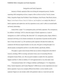 Immigration and Family Separation Instances of family