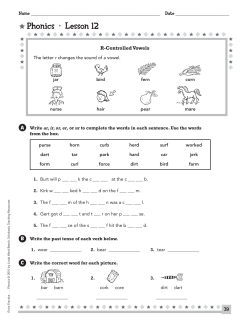 Phonics • Lesson 12