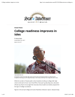 College readiness improves in isles - Hawaii P-20