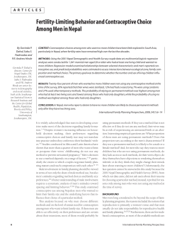 Fertility-Limiting Behavior and Contraceptive Choice Among Men in