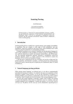 Semiring Parsing - Universit&auml;t des Saarlandes