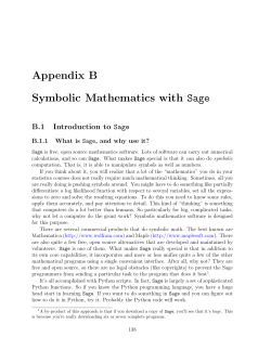 Appendix B Symbolic Mathematics with Sage