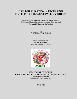 self-realization: a recurring motif in the plays of