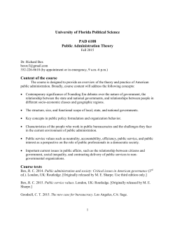PAD 6108 - Department of Political Science