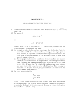 HOMEWORK 2 (1) Find parametric equations for the tangent line of