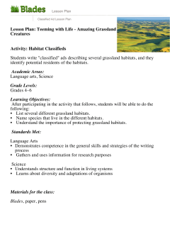 Lesson Plan: Teeming with Life - Amazing Grassland Creatures