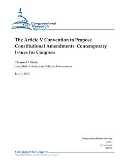 The Article V Convention to Propose Constitutional
