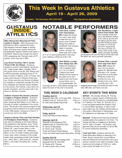 This Week In Gustavus Athletics