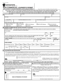 PennDOT - NON-COMMERCIAL LEARNER`S PERMIT
