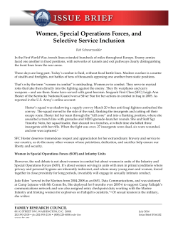 Women, Special Operations Forces, and Selective Service Inclusion