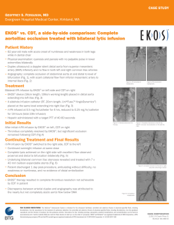 EKOS&reg; vs. CDT, a side-by-side comparison: Complete