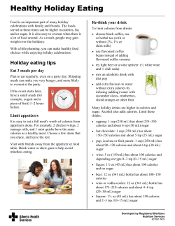 Healthy Holiday Eating - Alberta Health Services