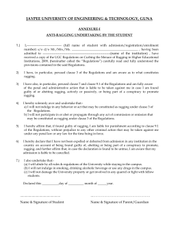 Proforma for Anti-Ragging Undertaking, Medical