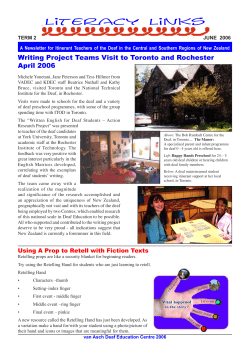 A Newsletter for Itinerant Teachers of the Deaf
