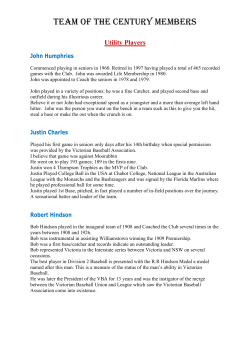 team of the century members - Williamstown Baseball Club