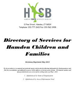 Directory of Services for Hamden Children and
