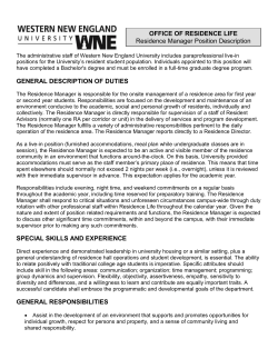 GENERAL DESCRIPTION OF DUTIES SPECIAL SKILLS AND