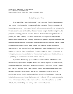 "In the Intervening Time"