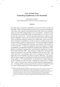 Law of Yuan Price: Estimating Equilibrium of the Renminbi
