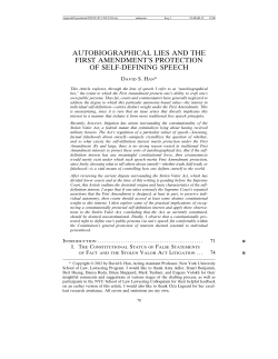 autobiographical lies and the first amendment`s protection of self