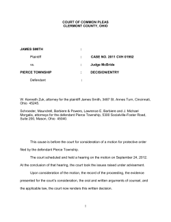 Judge McBride PIERCE - Clermont County Common Pleas Court