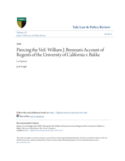 Piercing the Veil: William J. Brennan`s Account of Regents of the