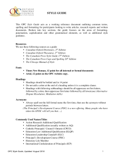 style guide - Ontario Principals` Council