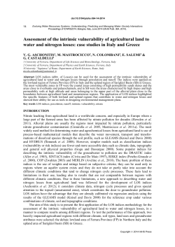 Assessment of the intrinsic vulnerability of agricultural land to water