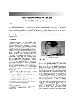 Pseudomyxoma Peritonei: A Case Report Case Report
