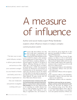 A Measure Of Influence