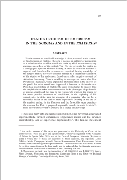 plato`s criticism of empiricism in the gorgias and in the phaedrus