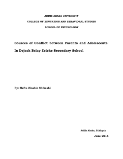 Sources of Conflict between Parents and Adolescents: In Dejach