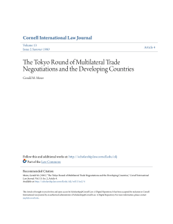 The Tokyo Round of Multilateral Trade Negoatiations and the