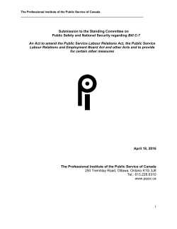 Submission to the Standing Committee on Public Safety and