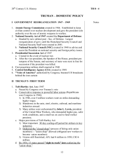 truman – domestic policy - T
