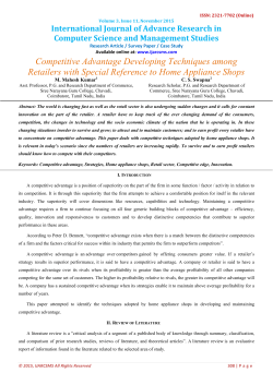 Competitive Advantage Developing Techniques