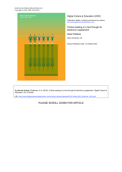 Critical reading of a text through its electronic supplement