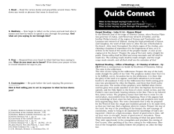 Quick Connect - Link to Liturgy