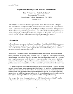 Liquor Sales in Pennsylvania: Does the Border Bleed? John P