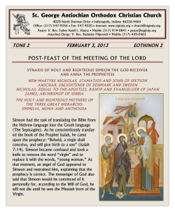 Feb 3, 2013 32nd Sunday after Pentecost, 15th Sunday Luke