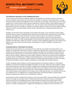 Respectful Maternity Care: Universal Rights of Childbearing Women