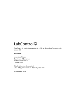Lab Control Manual  - Department of Economics