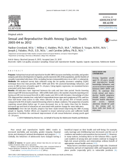 - Journal of Adolescent Health