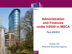 Administration and Finances under H2020 in MSCA