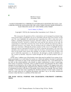 One fundamental corporate governance question we face: can